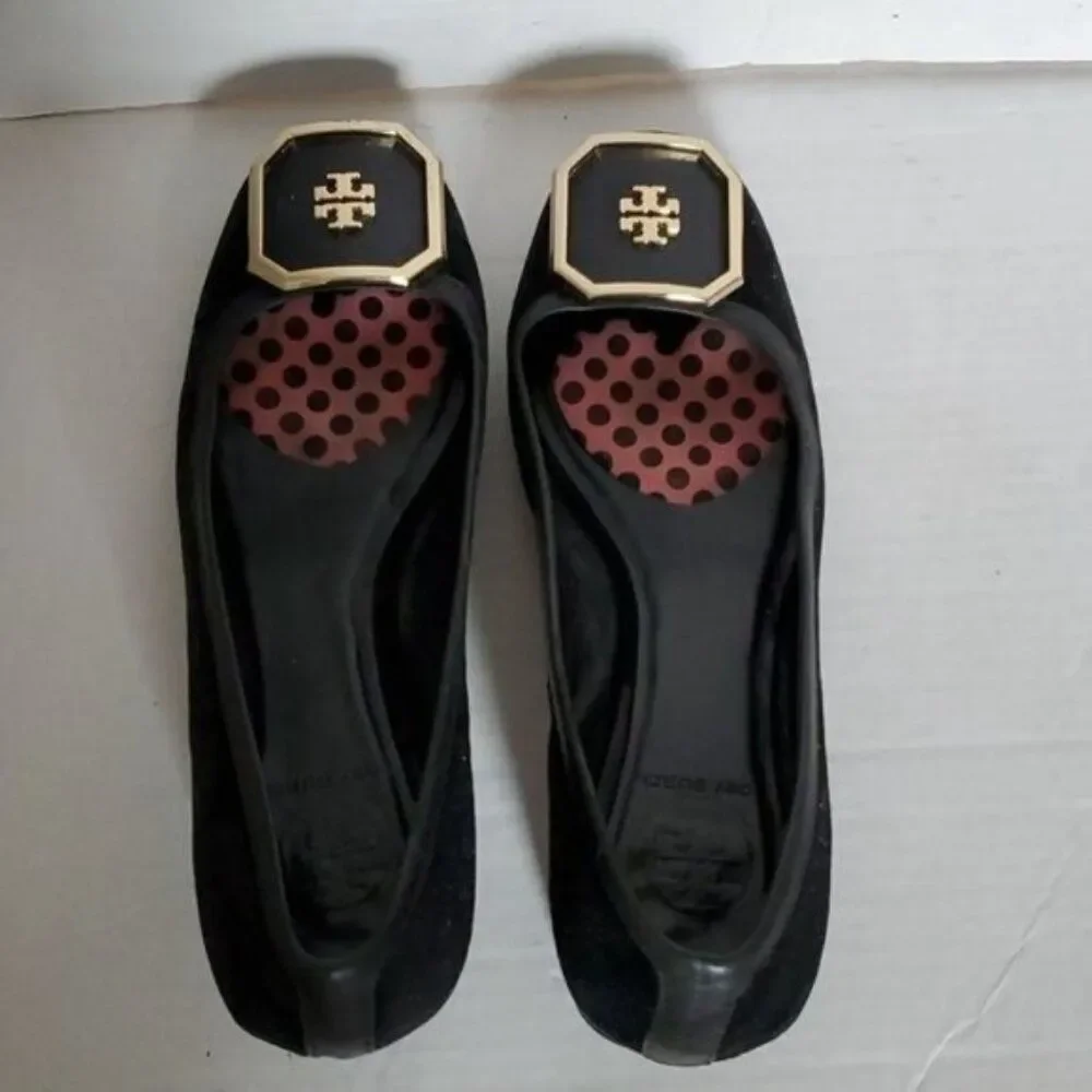 Tory Burch Pumps Heels Black Shoes Julian Suede Leather Women's Woman's Size 9½